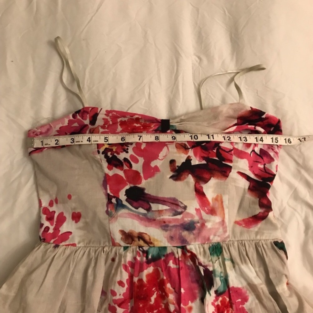 Watercolor Floral Sundress, Cream Pink and Purple, size Medium - Picture 14 of 16